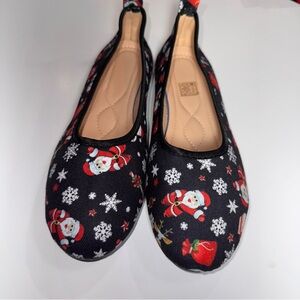 Christmas Festive Santa Print Flats size 42
